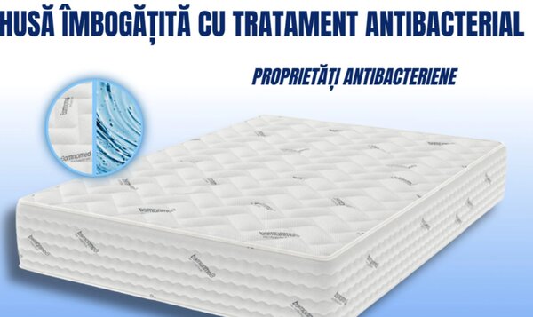 Saltea Model S10, Arcuri si Spuma cu Memorie, Inaltime 30 cm, Husa tratament antiacarieni - 140x200cm