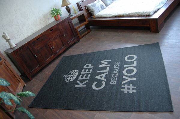 Covor sisal Floorlux 20276 Yolo negru si argintiu