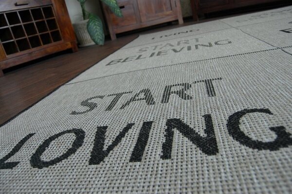 Covor sisal Floorlux 20275 Yolo argintiu si negru