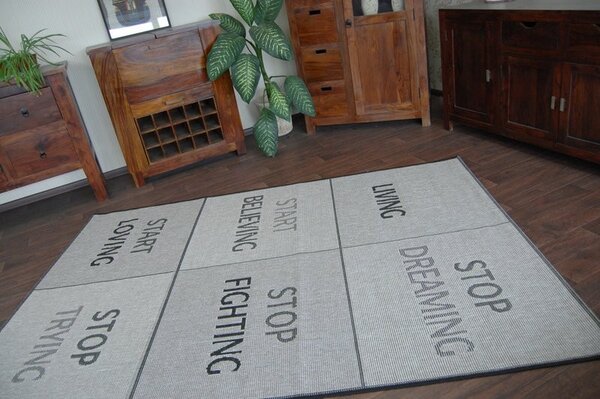 Covor sisal Floorlux 20275 Yolo argintiu si negru