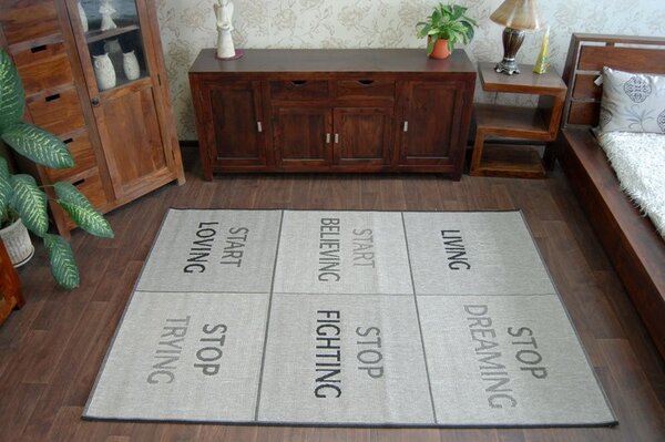 Covor sisal Floorlux 20275 Yolo argintiu si negru