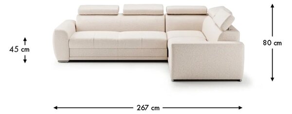 Colțar lemn masiv Moon extensibil 267x194 cm - Stânga