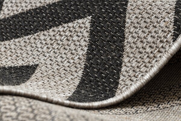 Covor sisal Floorlux 20340 argint si negru Zig Zag