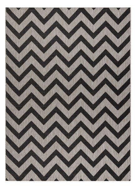 Covor sisal Floorlux 20340 argint si negru Zig Zag