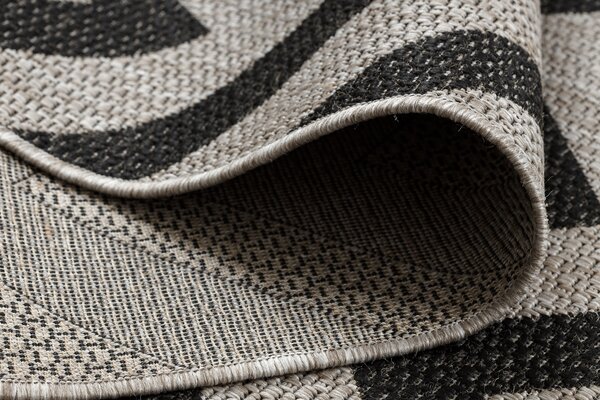Covor sisal Floorlux 20340 argint si negru Zig Zag