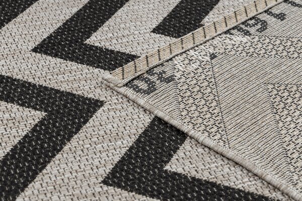 Covor sisal Floorlux 20340 argint si negru Zig Zag