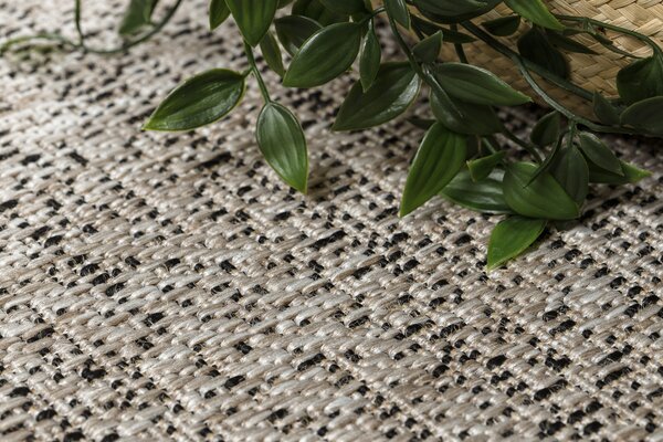 Covor sisal Floorlux 20389 argint si negru melange