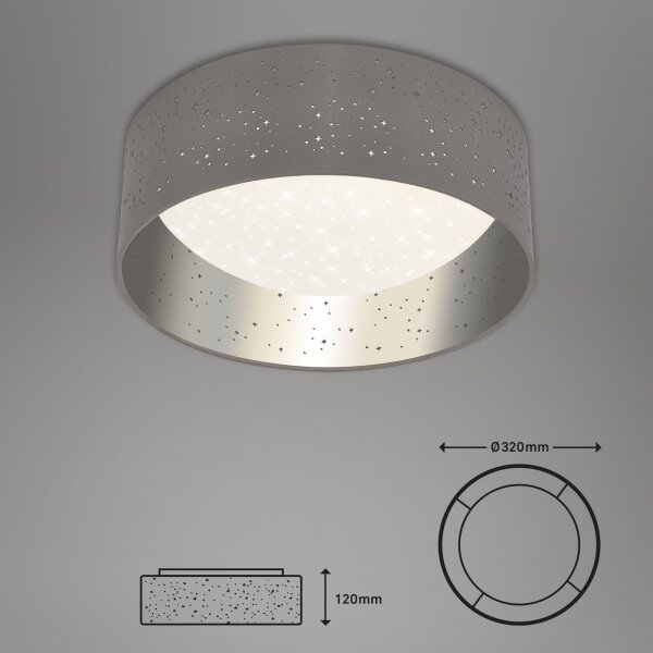 Plafonieră LED Briloner 3482014 STARRY LED/12W/230V gri/argintiu