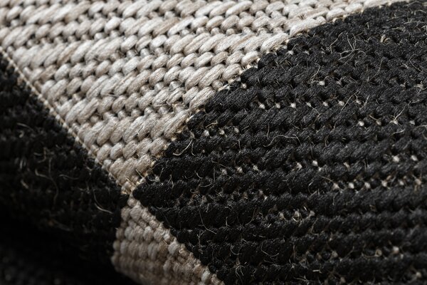 Covor sisal Floorlux 20489 argint si negru Triunghiuri