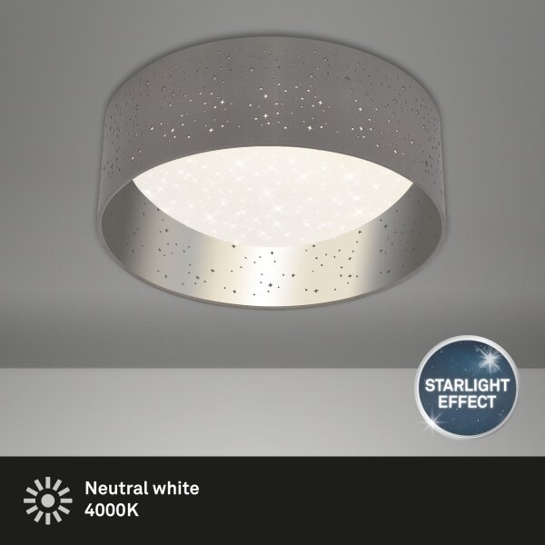 Plafonieră LED Briloner 3482014 STARRY LED/12W/230V gri/argintiu