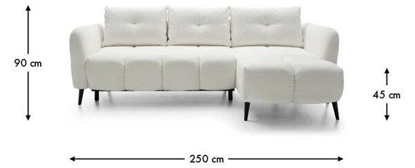 Colțar lemn masiv Apollo extensibil, 250 × 150 × 90 cm - Stânga