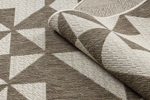 Covor sisal Floorlux 20489 şampanie si taupe Triunghiuri