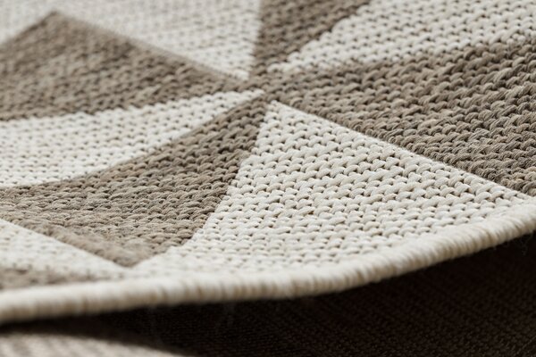Covor sisal Floorlux 20489 şampanie si taupe Triunghiuri