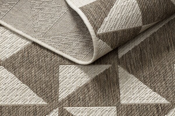 Covor sisal Floorlux 20489 şampanie si taupe Triunghiuri