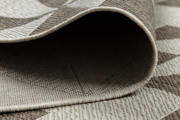 Covor sisal Floorlux 20489 şampanie si taupe Triunghiuri