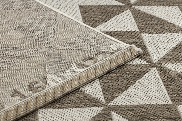 Covor sisal Floorlux 20489 şampanie si taupe Triunghiuri