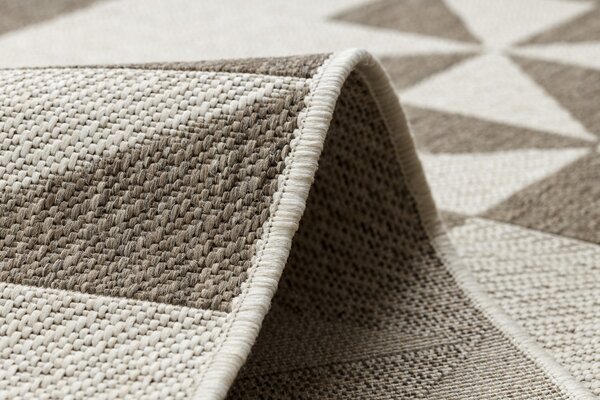 Covor sisal Floorlux 20489 şampanie si taupe Triunghiuri