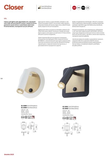 Spot LED de perete CLOSER LED/6W/230V alb Redo 01-3089