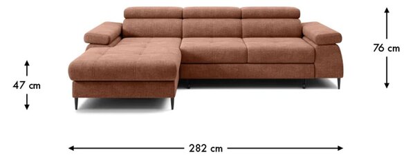 Colțar lemn masiv Cordoba I extensibil, 282 × 175 × 76 cm - Stânga