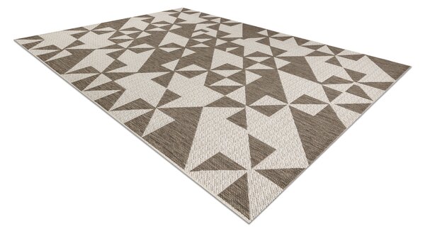 Covor sisal Floorlux 20489 şampanie si taupe Triunghiuri