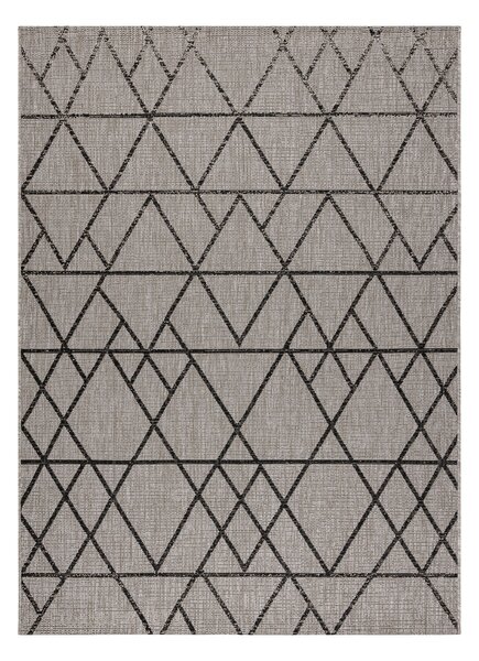 Covor sisal Floorlux 20508 argint si negru Triunghiuri