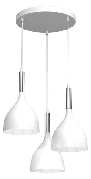 Lustră pe cablu NOAK 3xE27/60W/230V albă/aurie