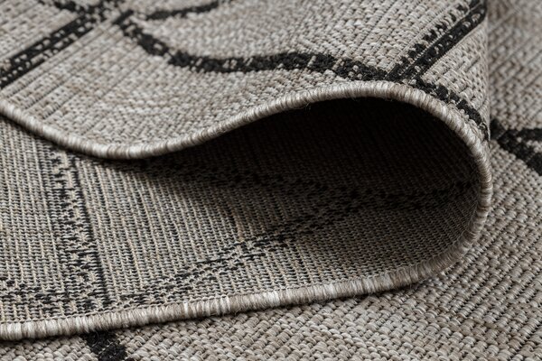 Covor sisal Floorlux 20508 argint si negru Triunghiuri