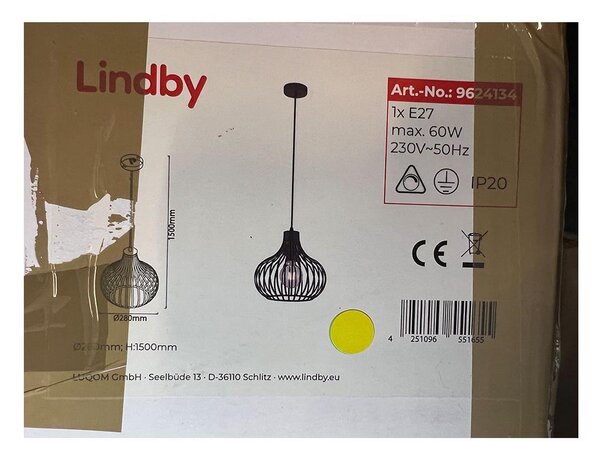 Lustră pe cablu FRANCES 1xE27/60W/230V Lindby