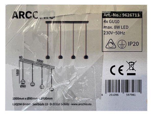 Lustră pe cablu RENKO 4xGU10/8W/230V Arcchio