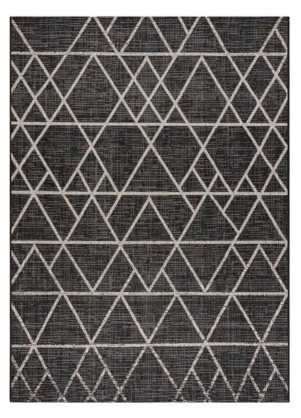 Covor sisal Floorlux 20508 negru si argint Triunghiuri