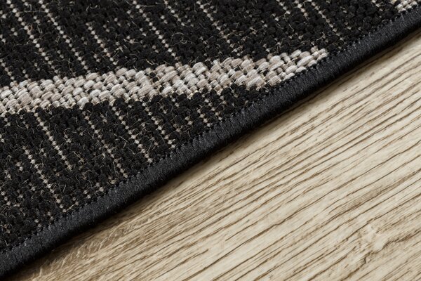 Covor sisal Floorlux 20508 negru si argint Triunghiuri