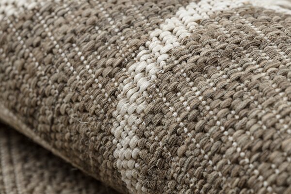 Covor sisal Floorlux 20508 taupe si şampanie Triunghiuri