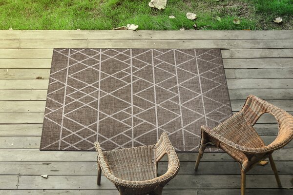 Covor sisal Floorlux 20508 taupe si şampanie Triunghiuri