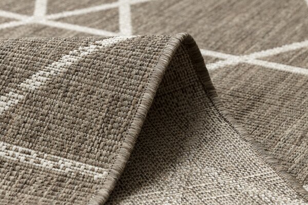 Covor sisal Floorlux 20508 taupe si şampanie Triunghiuri