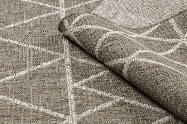 Covor sisal Floorlux 20508 taupe si şampanie Triunghiuri