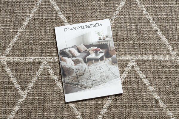 Covor sisal Floorlux 20508 taupe si şampanie Triunghiuri