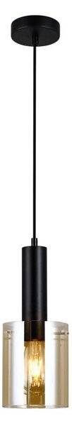 ITALUX PND-5581-1-BK+AMB - Lustră pe cablu SARDO 1xE27/40W/230V negru/auriu