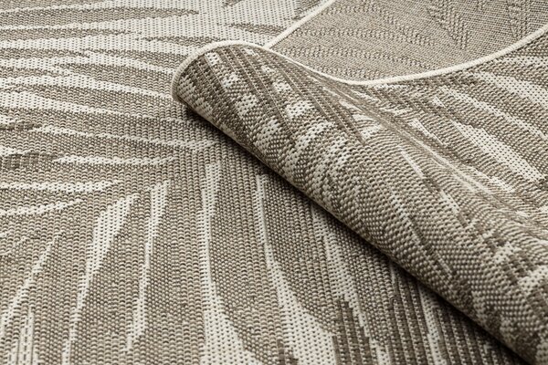 Covor sisal Floorlux 20504 Frunze şampanie si gri Junglă