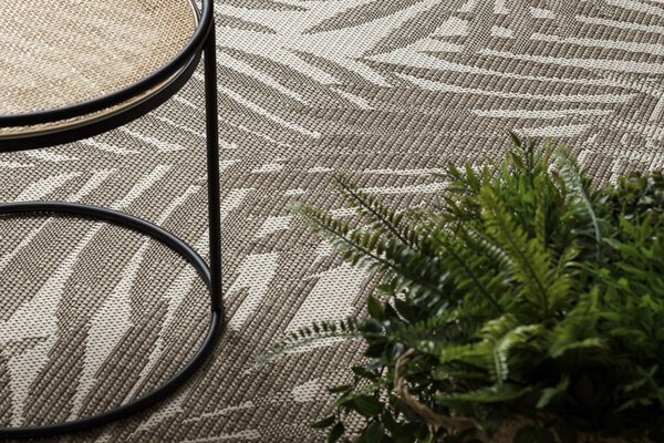 Covor sisal Floorlux 20504 Frunze şampanie si gri Junglă