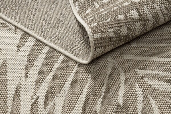 Covor sisal Floorlux 20504 Frunze şampanie si gri Junglă