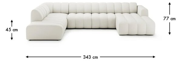 Colțar lemn masiv Bummel, 343 × 213 × 77 cm - Stânga