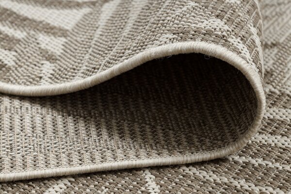 Covor sisal Floorlux 20504 Frunze şampanie si gri Junglă