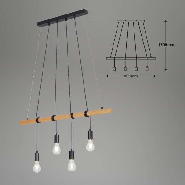 Lustră pe cablu Briloner 4015045 4xE27/25W/230V