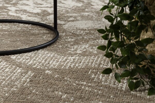 Covor sisal Floorlux 20491 Flori şampanie si gri