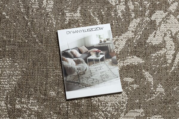 Covor sisal Floorlux 20491 Flori şampanie si gri