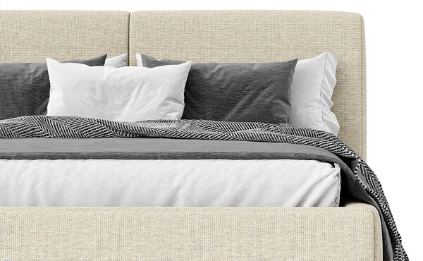 Pat tapițat Loft cu saltea, 140/160/180 cm - 140x200