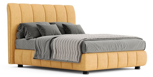 Pat tapițat Sophie cu saltea, 120/140/160/180 cm - 120x200