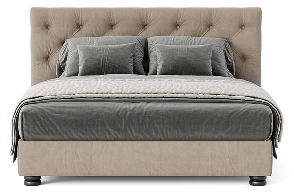 Pat tapițat New York cu saltea, 120/140/160/180 cm - 120x200