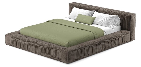 Pat lemn masiv tapițat Monroe 140/160/180×200 cm - 140x200, Nu