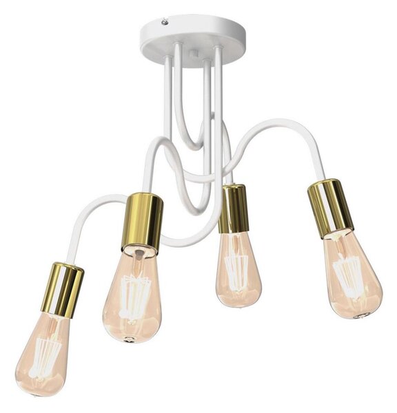 Lustră aplicată DOW 4xE27/60W/230V albă/aurie